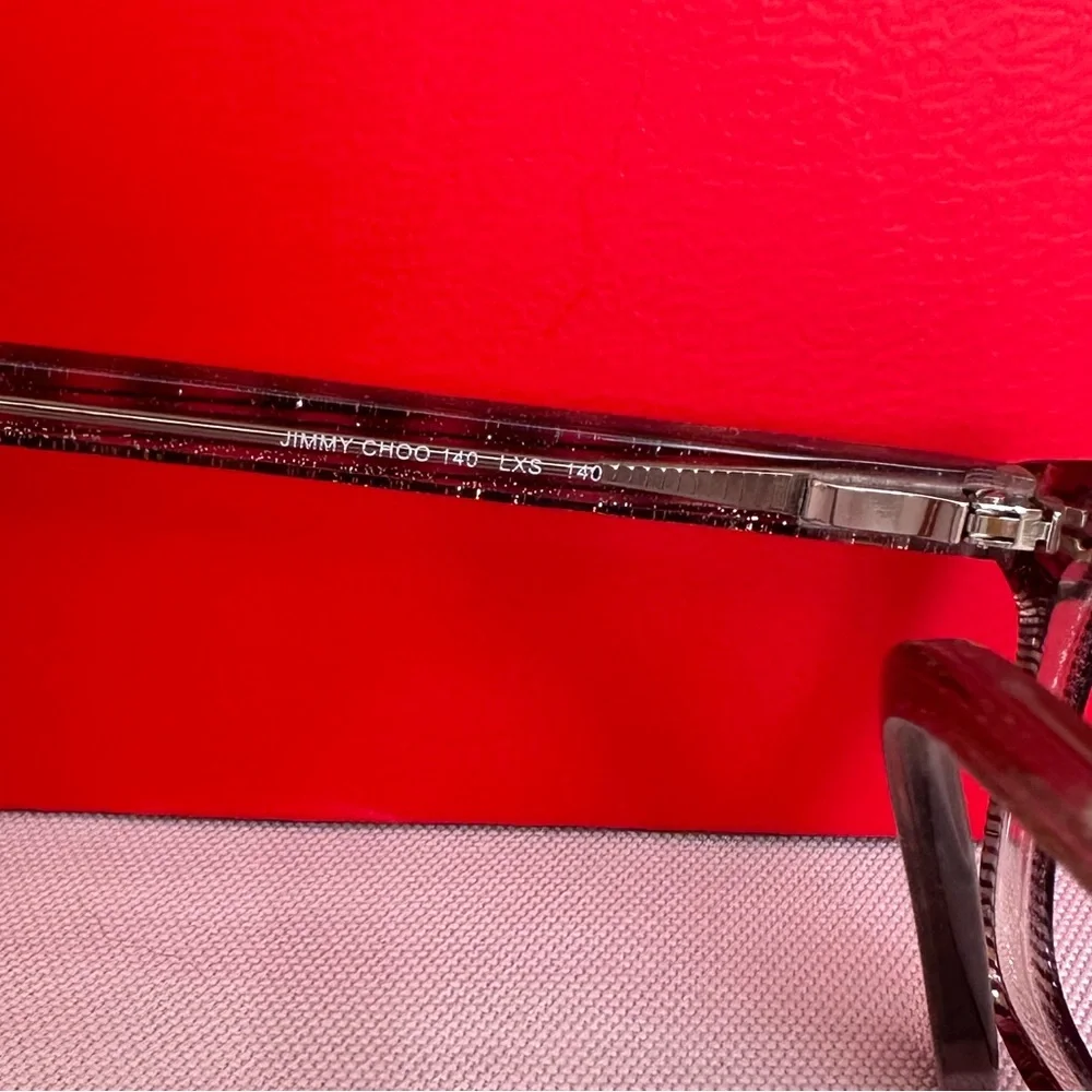 JIMMY CHOO ~ 2-Reading Glass Frames with Snakeskin Embossed Magnetic Case Holder